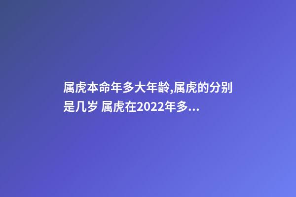 属虎本命年多大年龄,属虎的分别是几岁 属虎在2022年多大了,2022年属虎的本命年好不好-第1张-观点-玄机派